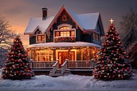 Suburban house christmas architecture building. 