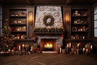 Christmas living room backdrop. AI generated Image by rawpixel.