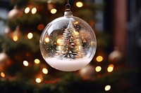 Clear Bauble christmas night tree. 