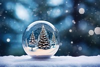 Clear Bauble christmas snow sphere. AI generated Image by rawpixel.