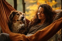 Autumn adult woman dog. AI generated Image by rawpixel.
