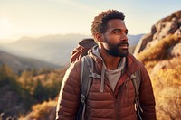 African american man mountain travel adult. AI generated Image by rawpixel.