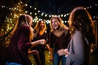 Friends dancing laughing adult night. AI generated Image by rawpixel.