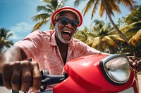 Mature african american man motorcycle vehicle holiday. AI generated Image by rawpixel.