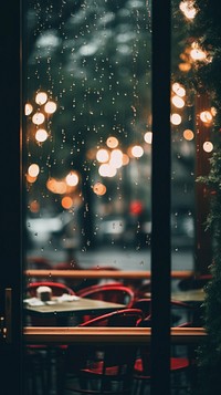 Night light boke outdoors rain red. AI generated Image by rawpixel.