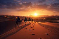 Camel caravan desert outdoors nature. 