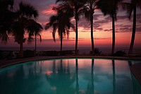 Pool nature landscape outdoors evening resort. AI generated Image by rawpixel.