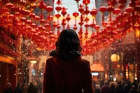 Chinese woman decoration festival standing. AI generated Image by rawpixel.
