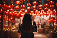 Chinese woman tradition festival lantern. AI generated Image by rawpixel.