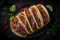 Delicious beef tacos plate food vegetable. AI generated Image by rawpixel.