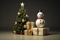 Snowman tree christmas winter. AI generated Image by rawpixel.