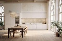 Kitchen floor wood architecture. AI generated Image by rawpixel.