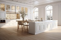 Kitchen wood architecture furniture. AI generated Image by rawpixel.