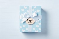 Kid gift box concept pattern blue representation. AI generated Image by rawpixel.