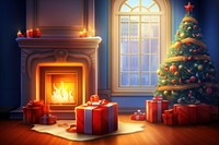 Christmas fireplace christmas anticipation. AI generated Image by rawpixel.