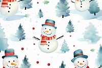 Christmas snowman backgrounds pattern winter. AI generated Image by rawpixel.