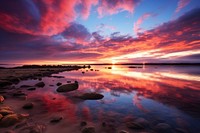 Artistic sky sunset landscape outdoors. AI generated Image by rawpixel.