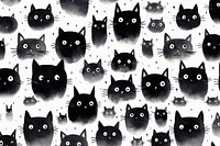 Black cat backgrounds cartoon pattern. AI generated Image by rawpixel.