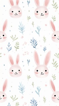 Bunny pattern backgrounds cartoon. AI generated Image by rawpixel.