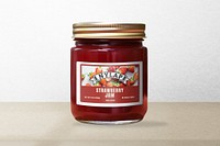 Jam jar label, food packaging design