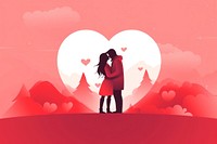 Kissing hugging affectionate togetherness. AI generated Image by rawpixel.