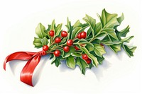 Mistletoe ribbon paper plant. AI generated Image by rawpixel.