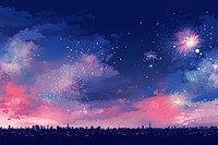 Fireworks night sky outdoors. AI generated Image by rawpixel.