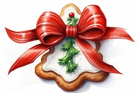 Christmas tree shaped cookie dessert ribbon food. AI generated Image by rawpixel.
