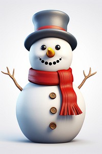Snowman cartoon winter white. AI generated Image by rawpixel.