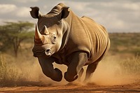 Rhinoceros rhinoceros wildlife savanna. AI generated Image by rawpixel.