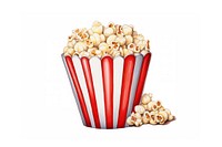 Popcorn snack food white background. AI generated Image by rawpixel.