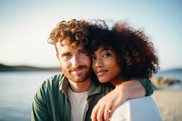 Interracial couple portrait romance adult. AI generated Image by rawpixel.