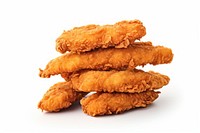 Crispy fried chicken strips food white background croquette. AI generated Image by rawpixel.
