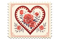 Cute heart illustration vintage pattern postage stamp creativity. AI generated Image by rawpixel.