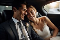 Bride laughing romance fashion. AI generated Image by rawpixel.
