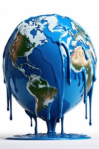 Melting dripping planet Earth climate warming concept globe earth planet earth. AI generated Image by rawpixel.