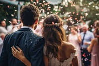 Confetti wedding bride outdoors. AI generated Image by rawpixel.