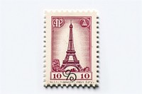 Eiffel postage stamp architecture currency. AI generated Image by rawpixel.