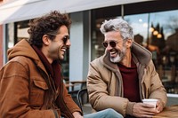 Laughing romantic adult men. AI generated Image by rawpixel.