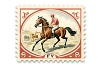 Vintage horse racing mammal animal adult. AI generated Image by rawpixel.