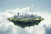 City sky architecture landscape. AI generated Image by rawpixel.