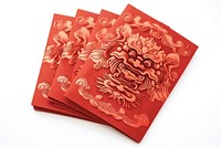 Chinese Lion Red Envelopes envelope red white background. AI generated Image by rawpixel.