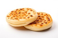 Crumpet bread food white background. AI generated Image by rawpixel.