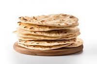 Pita bread food white background flatbread. AI generated Image by rawpixel.