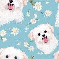 White maltese dog pattern backgrounds cartoon. AI generated Image by rawpixel.