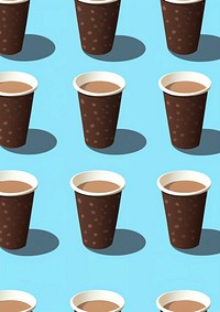 Coffee cup pattern table. AI generated Image by rawpixel.