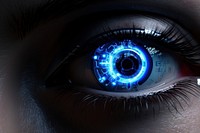 A robot eye illuminated technology futuristic. AI generated Image by rawpixel.
