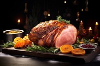 Roasted holiday meat food. AI generated Image by rawpixel.