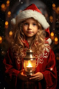 Portrait christmas glowing holding. AI generated Image by rawpixel.
