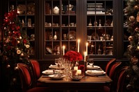Urban dining room christmas decoration furniture. AI generated Image by rawpixel.